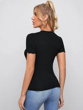 Unity Lettuce Trim Rib-knit Top